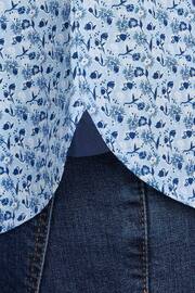 Raging Bull Blue Short Sleeve Ditsy Floral Print Shirt - Image 6 of 7