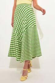 Joe Browns Green Retro Gingham Fit and Flare Full Maxi Skirt - Image 2 of 6