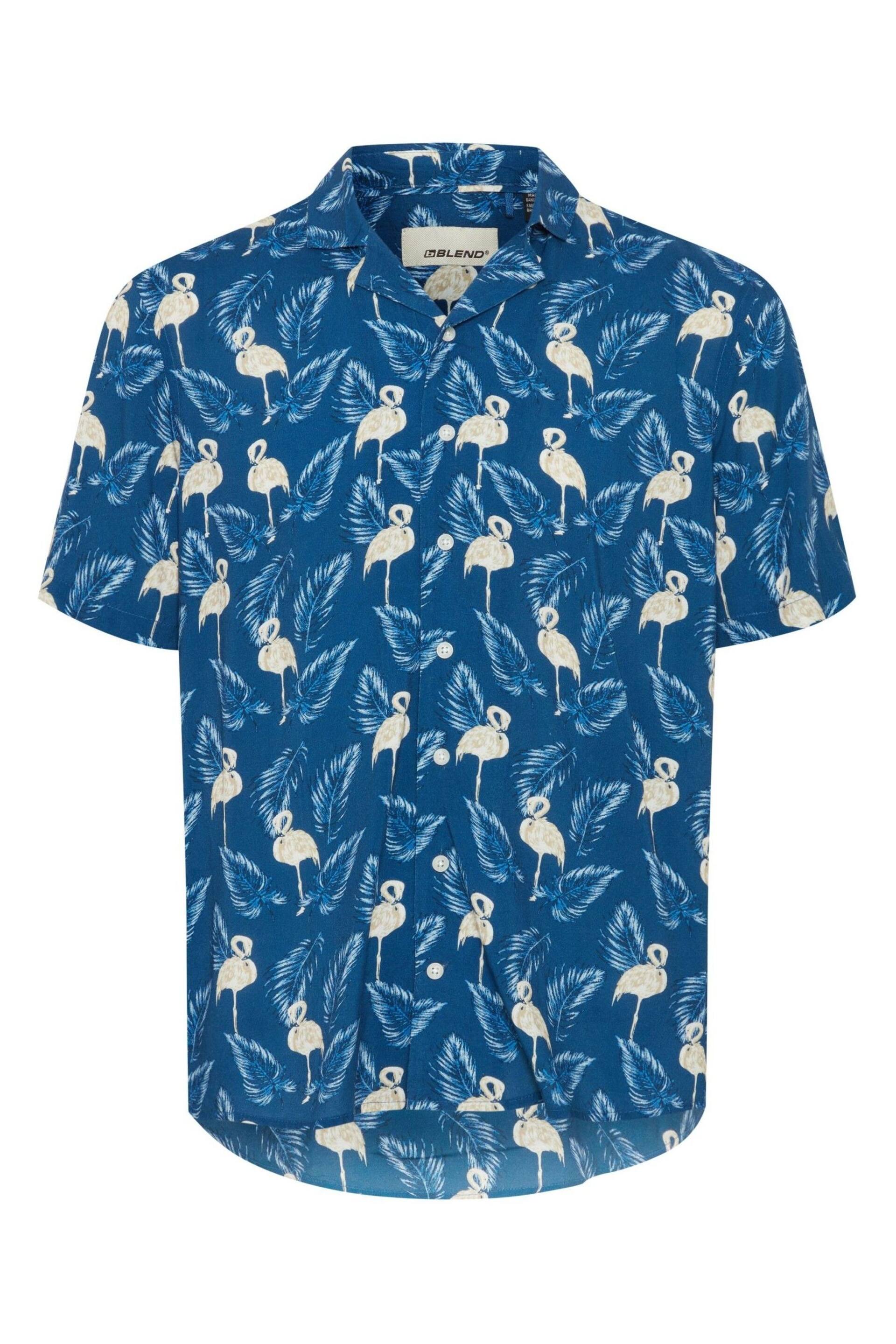 Blend Blue Printed Short Sleeve Shirt - Image 5 of 5