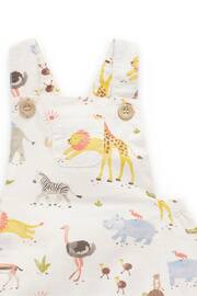 Purebaby Cream Safari Print Dungarees - Image 2 of 5