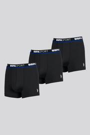 U.S. Polo Assn. Mens Sports Boxer Black Shorts 3 Pack - Image 6 of 8