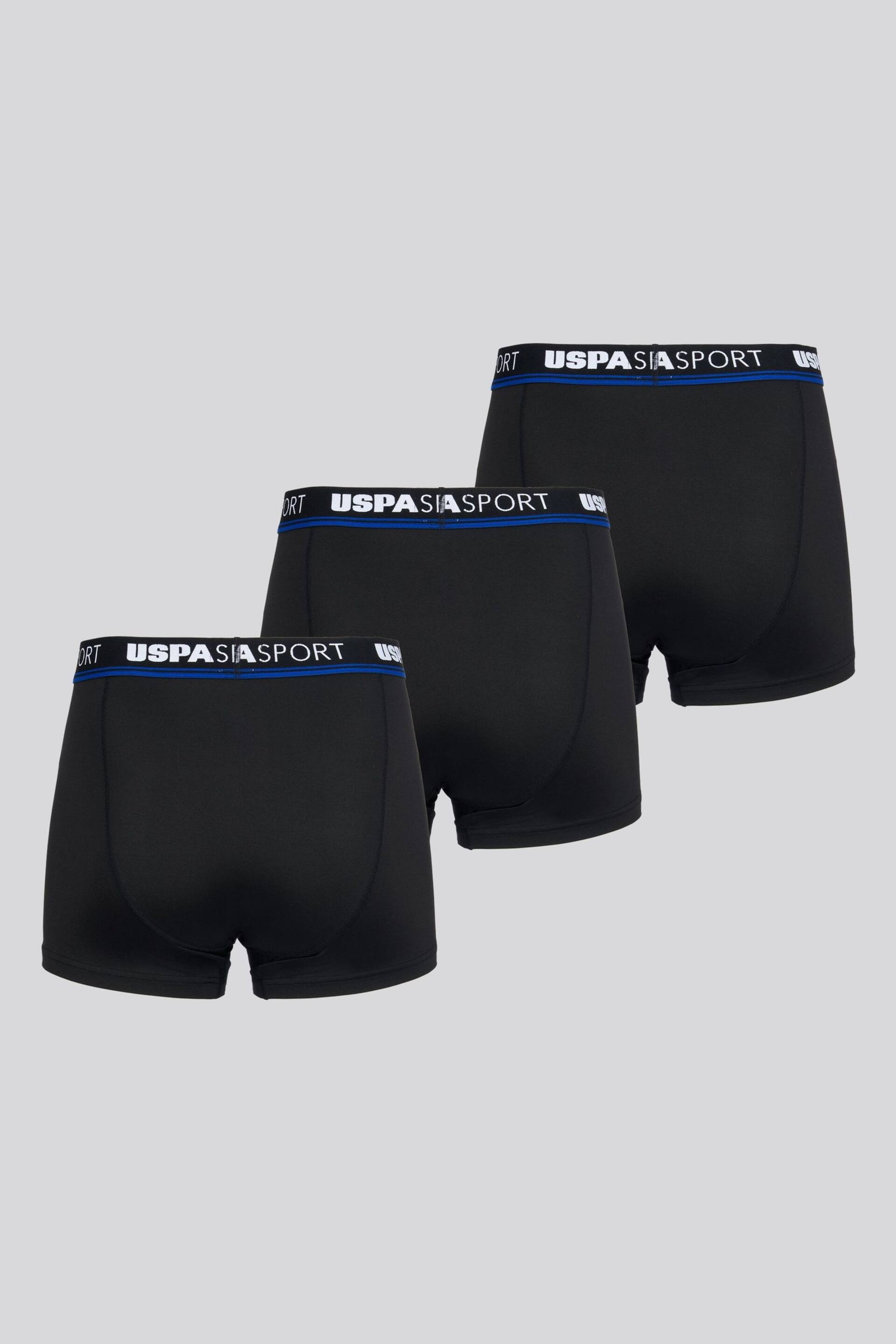 U.S. Polo Assn. Mens Sports Boxer Black Shorts 3 Pack - Image 7 of 8