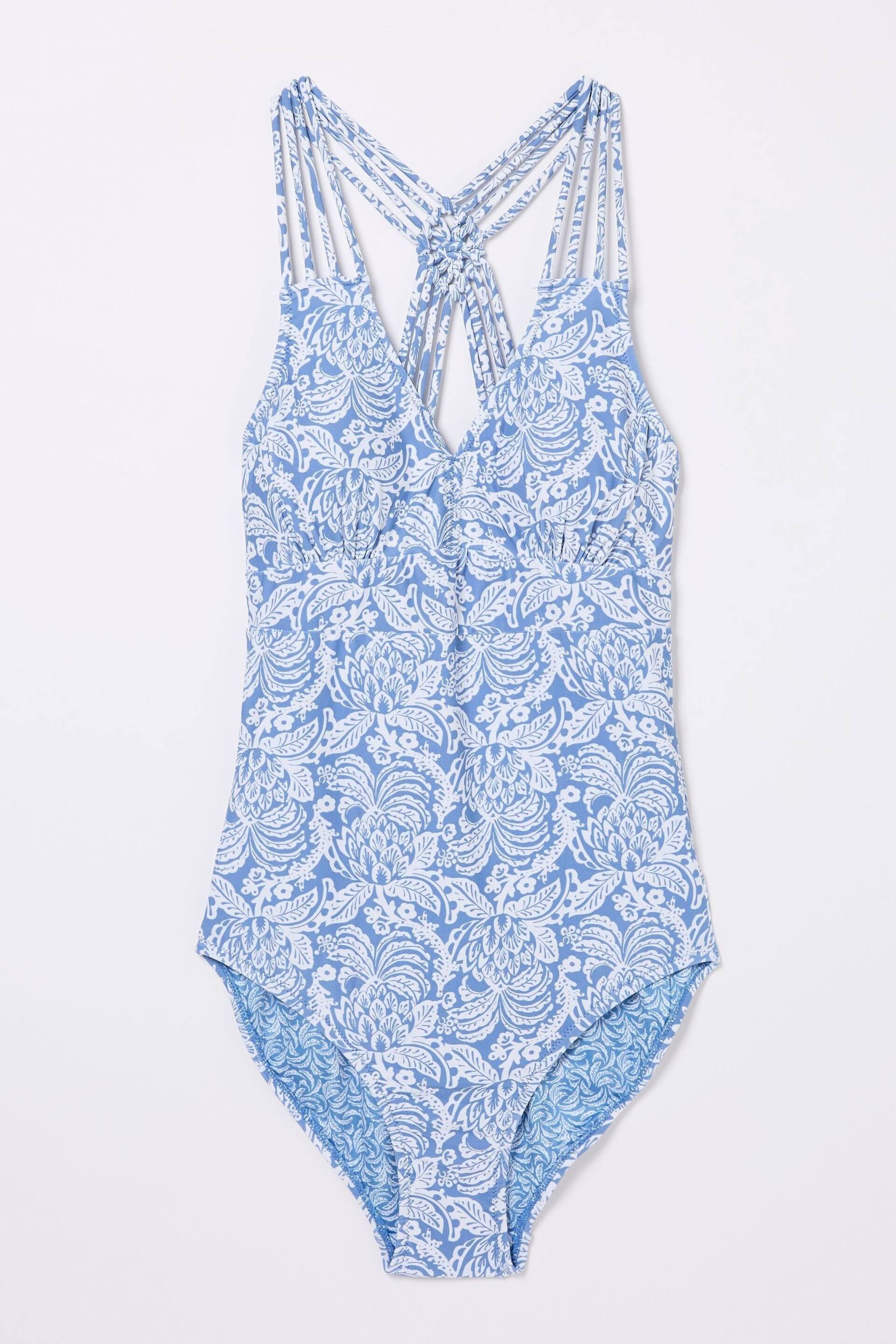FatFace Blue Ani Damask Floral Swimsuit - Image 5 of 5