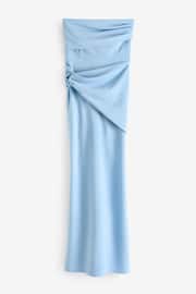 Sistaglam Blue Bandeau Strapless Maxi Dress with Overlay and Knot Detail - Image 5 of 5