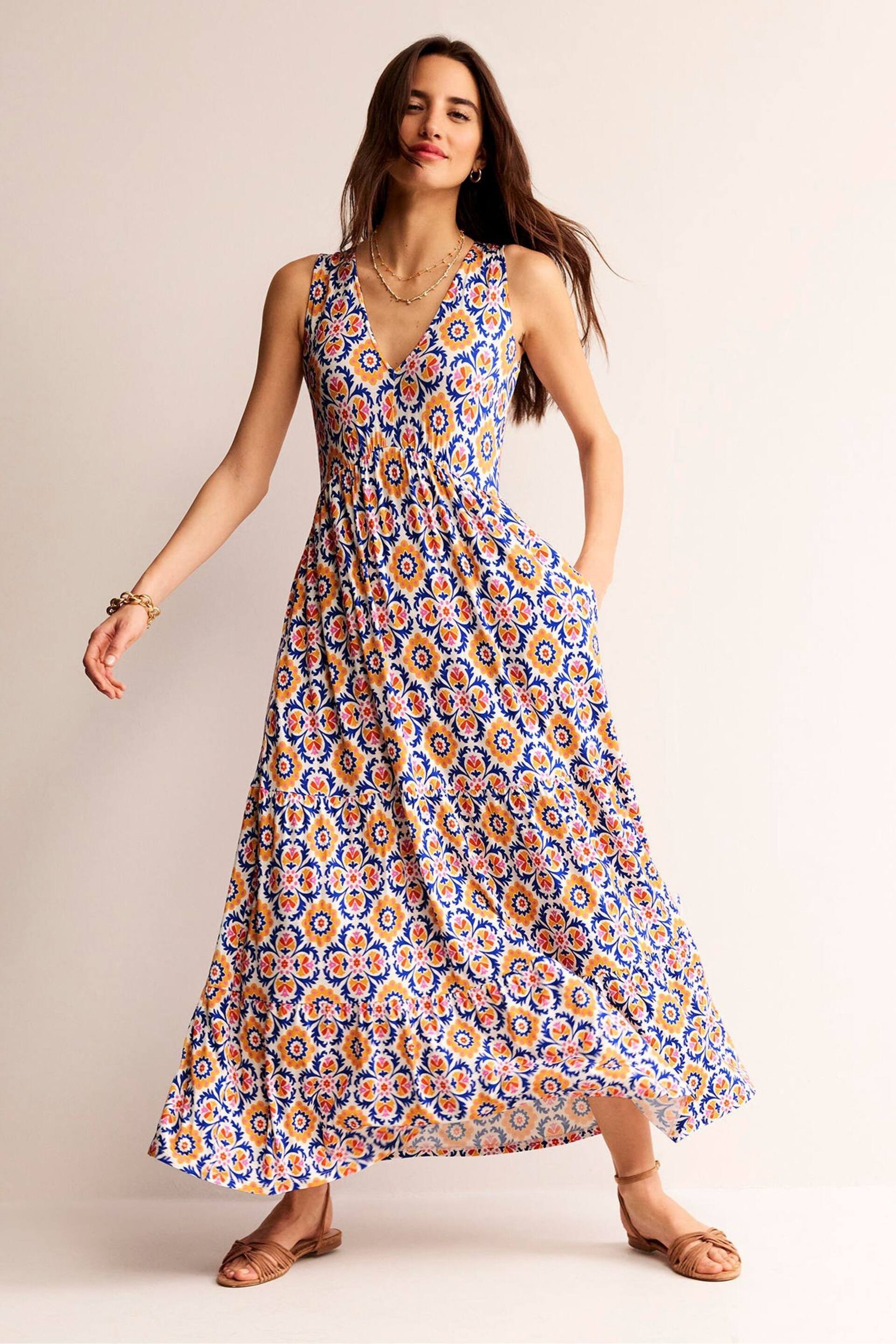 Boden Yellow Sylvia Jersey Maxi Tier Dress - Image 2 of 5