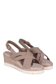 Linzi Natural Myla Sling Back Wedge Espadrille Sandals With Cross Over Front Strap - Image 3 of 4
