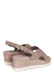 Linzi Natural Myla Sling Back Wedge Espadrille Sandals With Cross Over Front Strap - Image 4 of 4