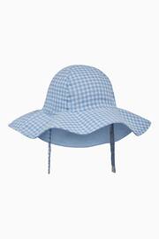 MORI Organic Cotton & Bamboo Reversible Blue Gingham Sun Hat - Image 2 of 2