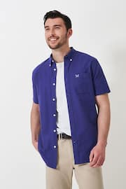 Crew Clothing Company Dark Blue Plain Cotton Classic Shirt - Image 1 of 4
