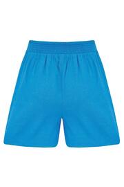 Pour Moi Blue Bree High Waist Linen Blend Elasticated Shorts - Image 3 of 4