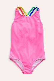 Boden Pink Rainbow Cross-Back Swimsuit - Image 1 of 3