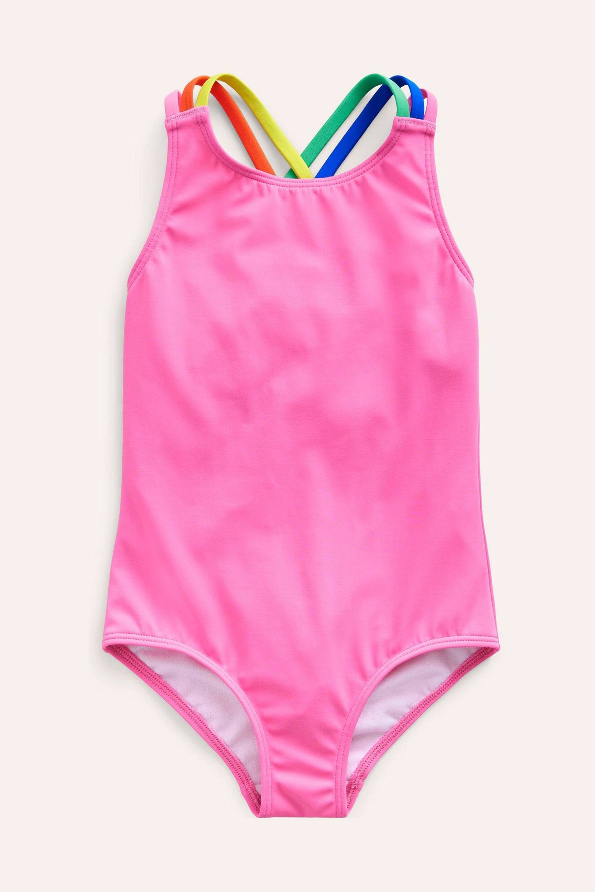 Boden Pink Rainbow Cross-Back Swimsuit - Image 1 of 3