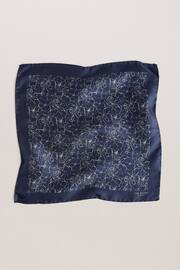 Ted Baker Blue Cavp Line Floral Silk Pocket Square Tie - Image 1 of 2
