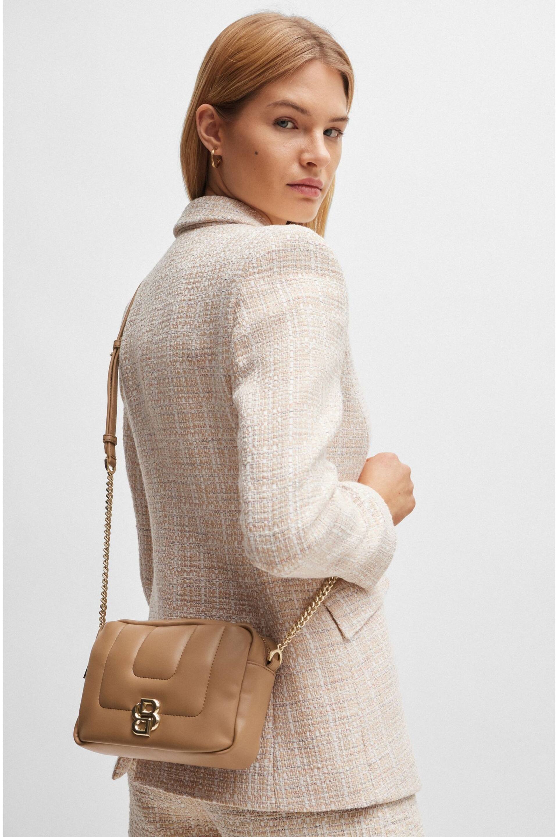 BOSS Beige Double Monogram Logo Crossbody Bag - Image 1 of 4