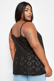 Yours Curve Black Broderie Cami - Image 3 of 5