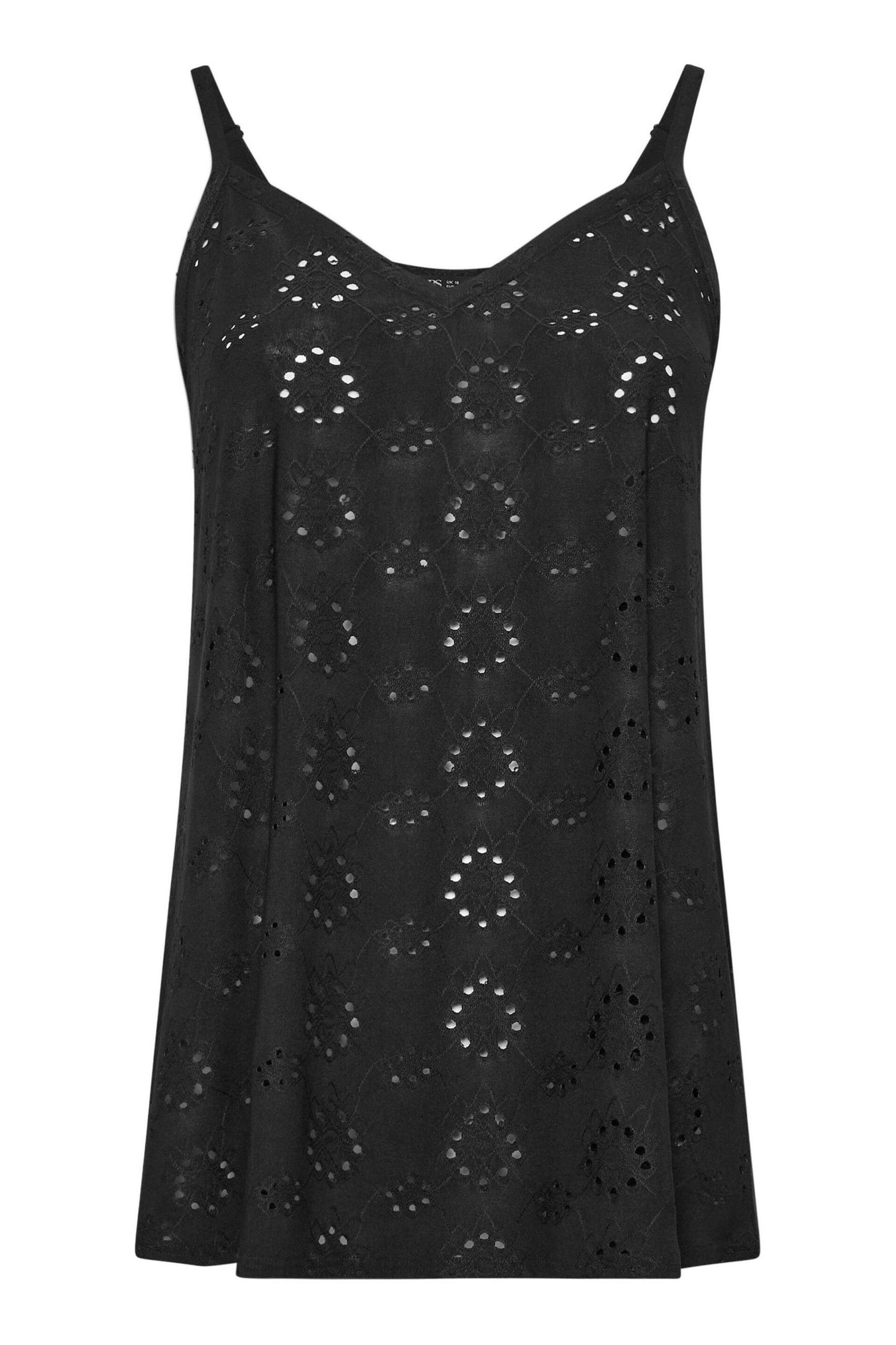 Yours Curve Black Broderie Cami - Image 5 of 5