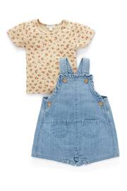 Purebaby Blue Denim Dungarees Set - Image 1 of 4