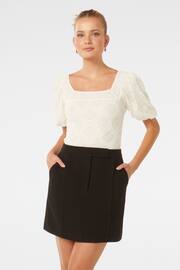Forever New White Rosemary Lace Square Neck Blouses - Image 1 of 5