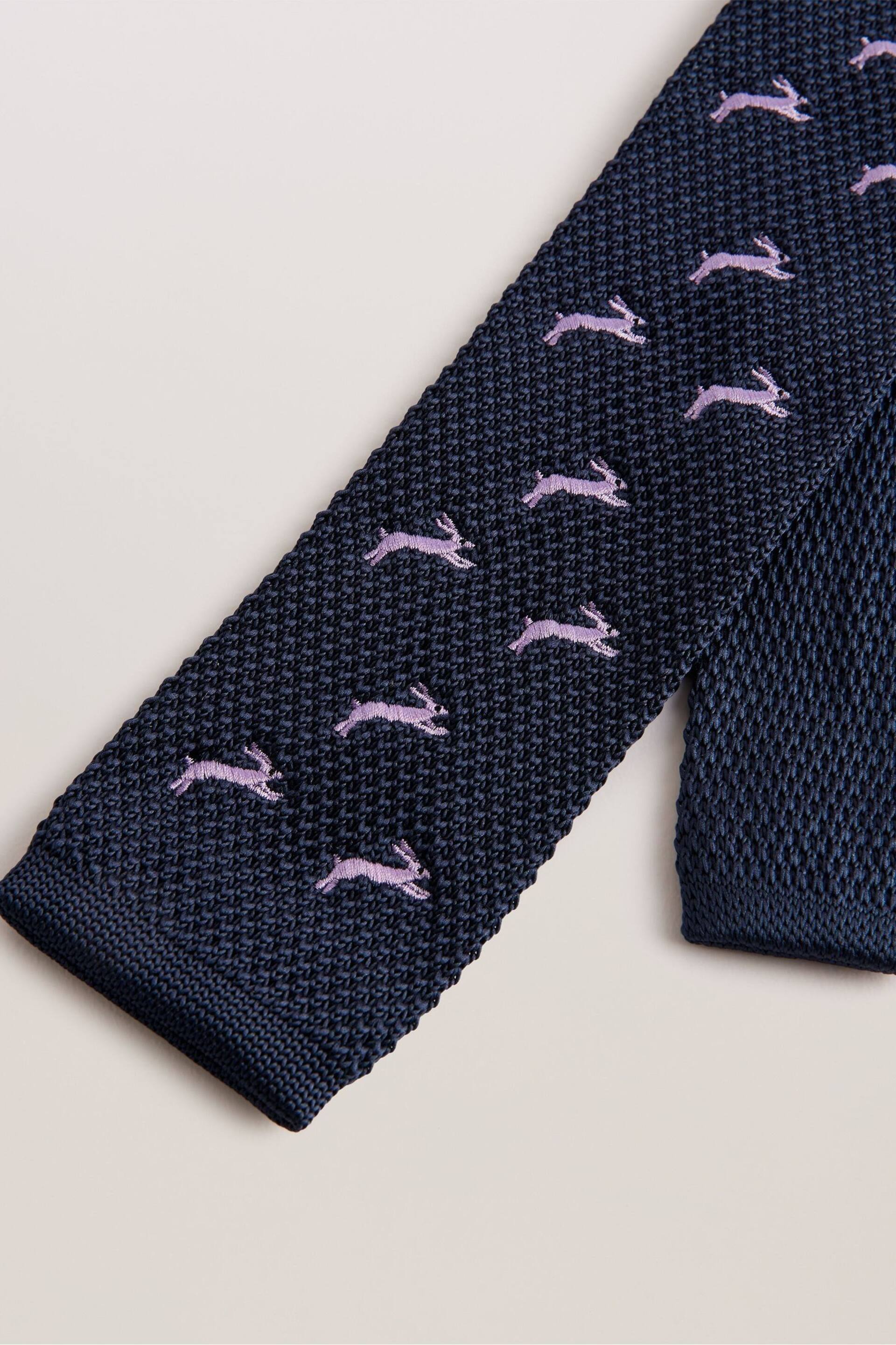 Ted Baker Blue Sanfred Embroidered Knit Tie - Image 2 of 4