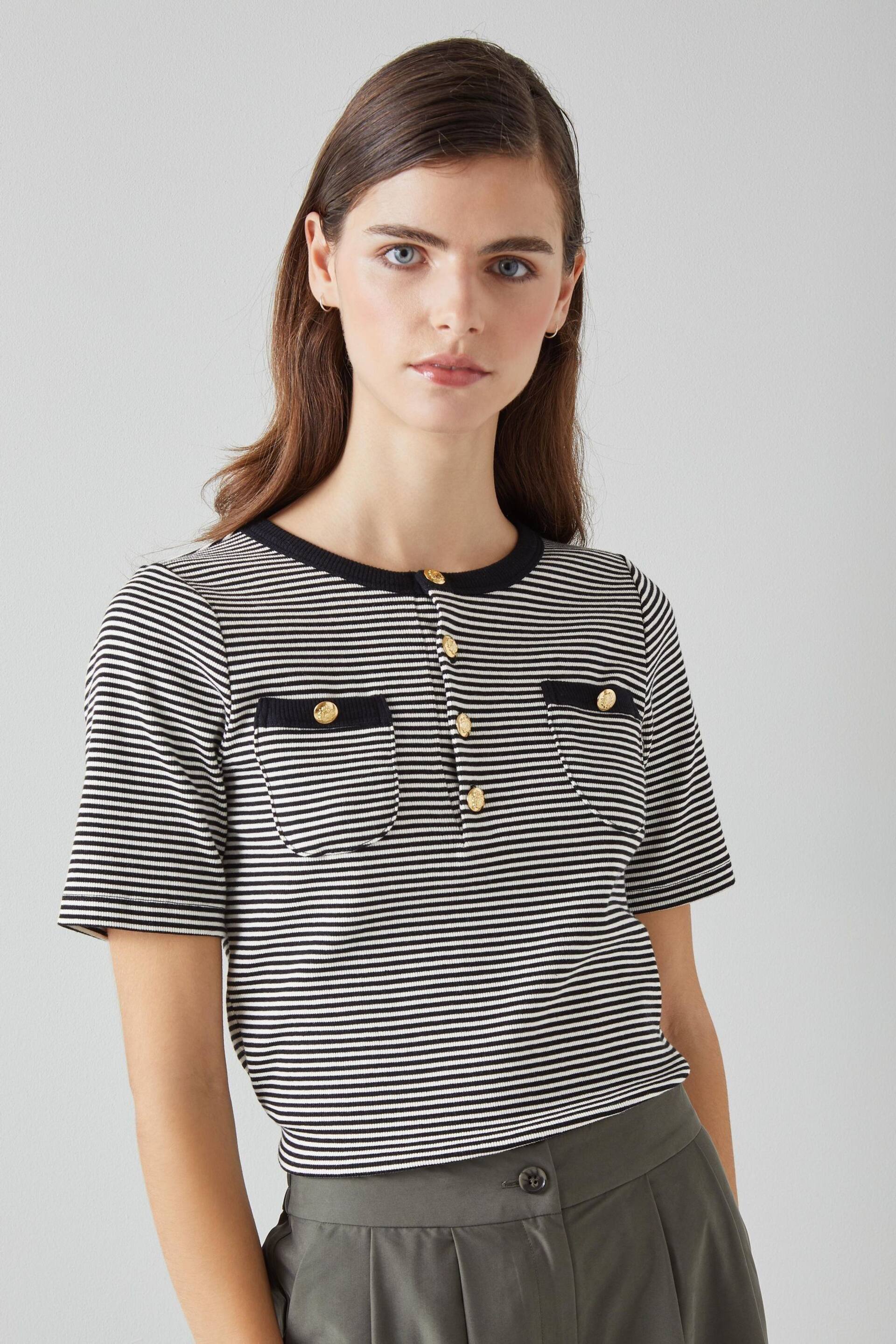 LK Bennett Charlie And Striped T-Shirt - Image 3 of 3