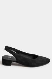 Long Tall Sally Black Slingbacks Point Mid Block Shoes - Image 2 of 5