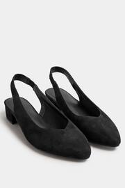 Long Tall Sally Black Slingbacks Point Mid Block Shoes - Image 3 of 5
