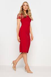 Long Tall Sally Red Flutter Sleeve Scoop Neck Dress - Image 3 of 5