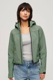 Superdry Green Hooded Soft Shell Trekker Jacket - Image 1 of 4