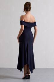 Club L London Navy Blue Windsor Bardot Maxi Dress - Image 3 of 3