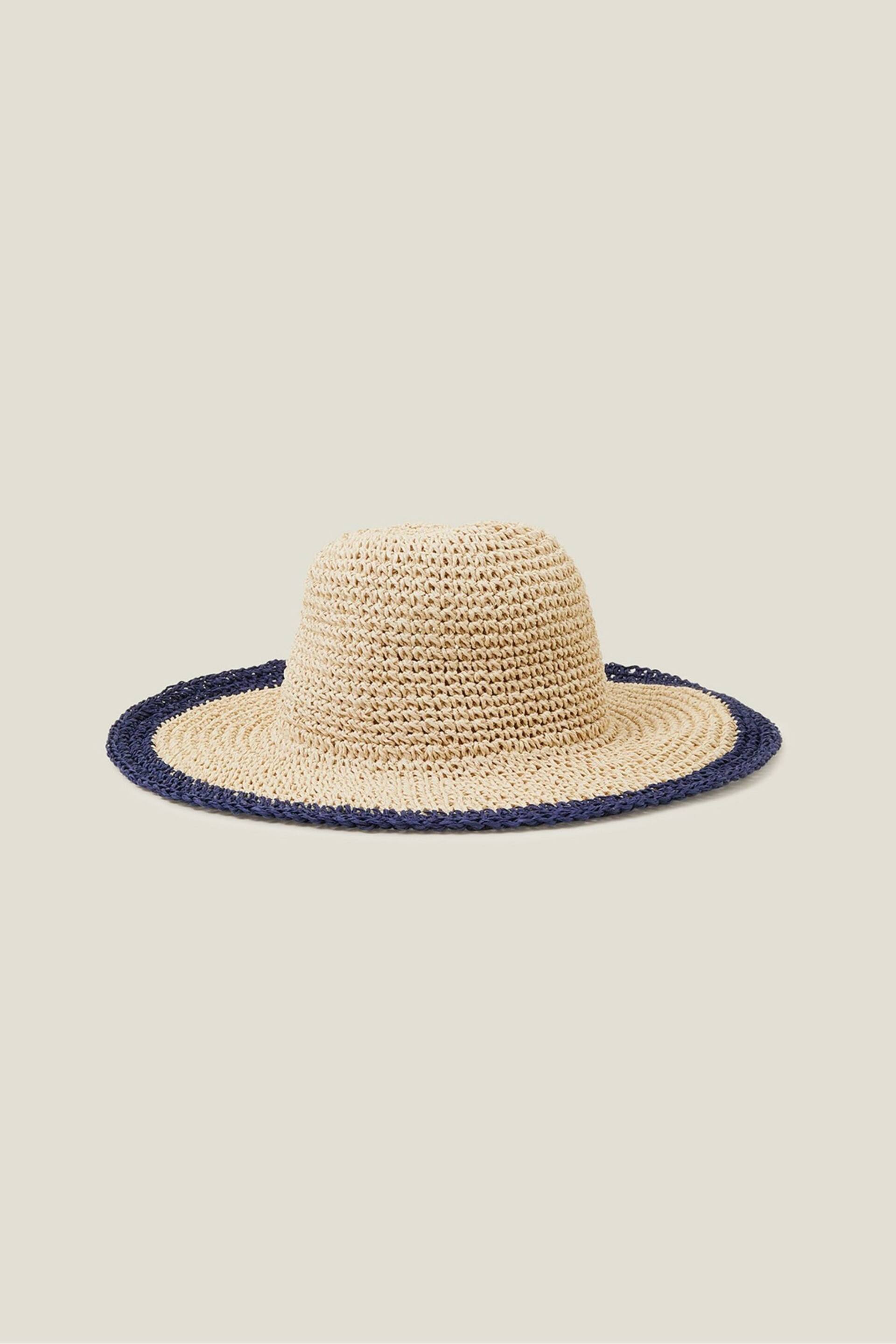 Accessorize Natural Contrast Edge Floppy Hat - Image 1 of 3