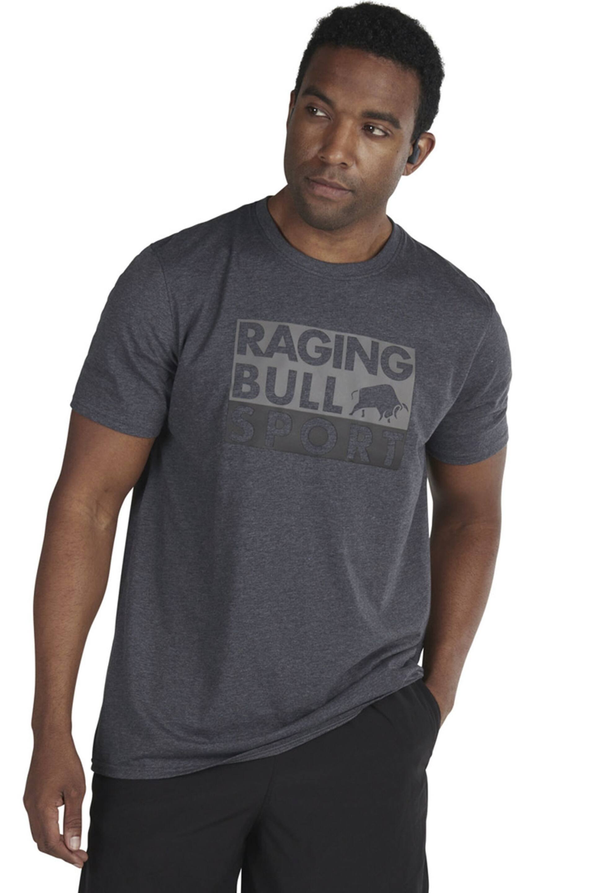 Raging Bull Grey Sport Block T-Shirt - Image 1 of 4