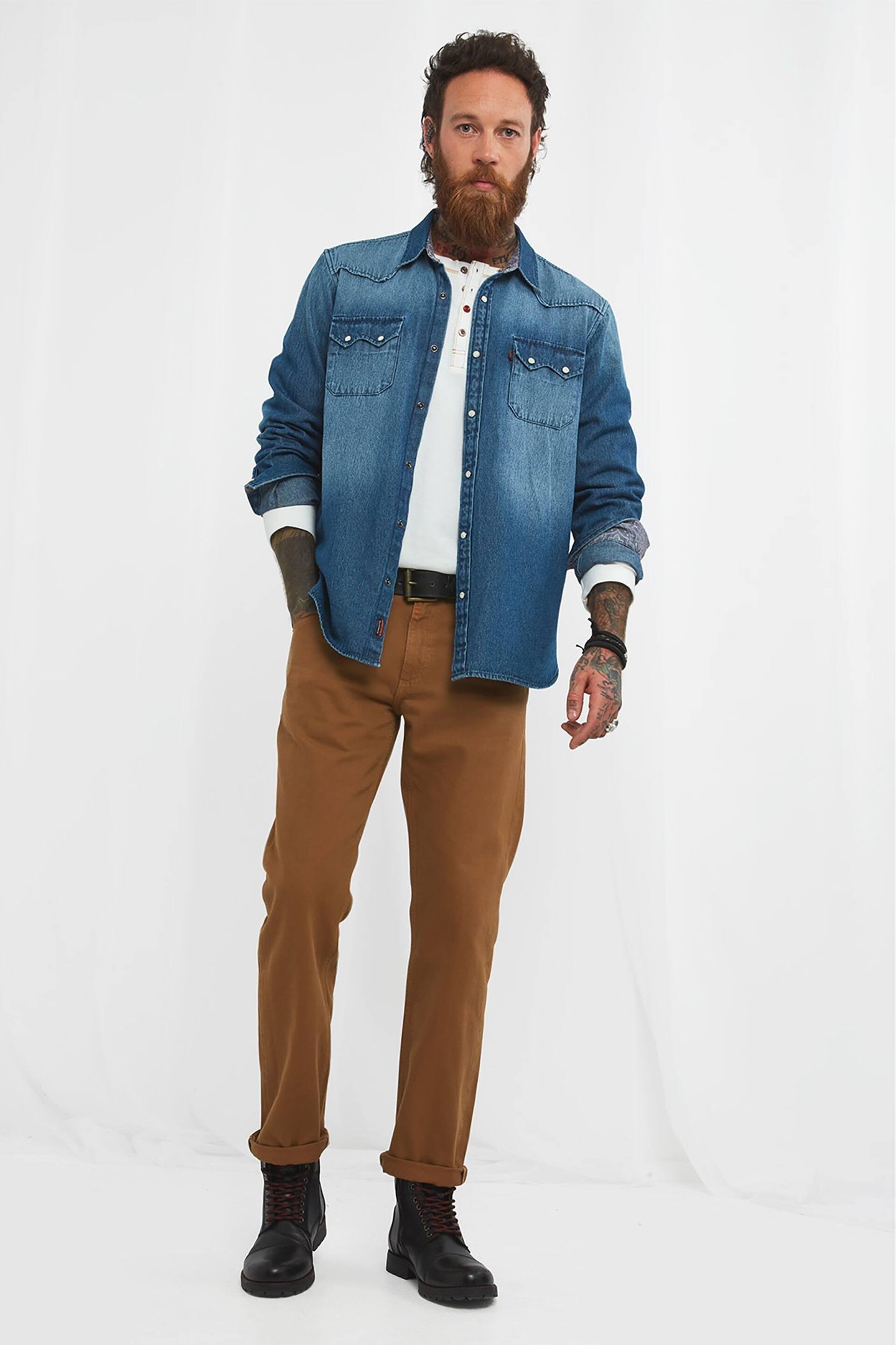 Joe Browns Brown Standout Coloured Denim Jean Trousers - Image 3 of 5