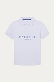Hackett London Older Boys Short Sleeve White Polo Shirt - Image 1 of 3