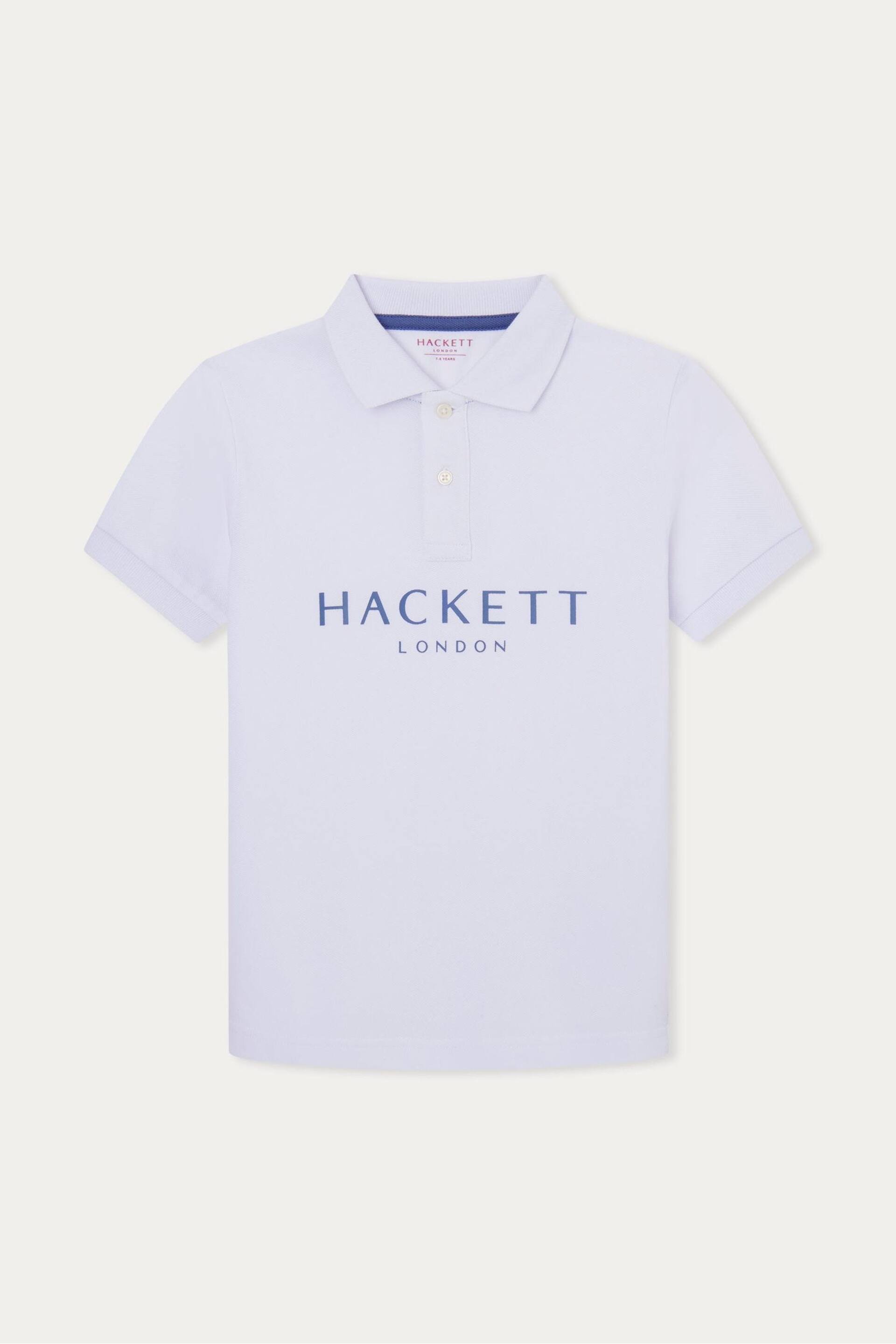 Hackett London Older Boys Short Sleeve White Polo Shirt - Image 1 of 3