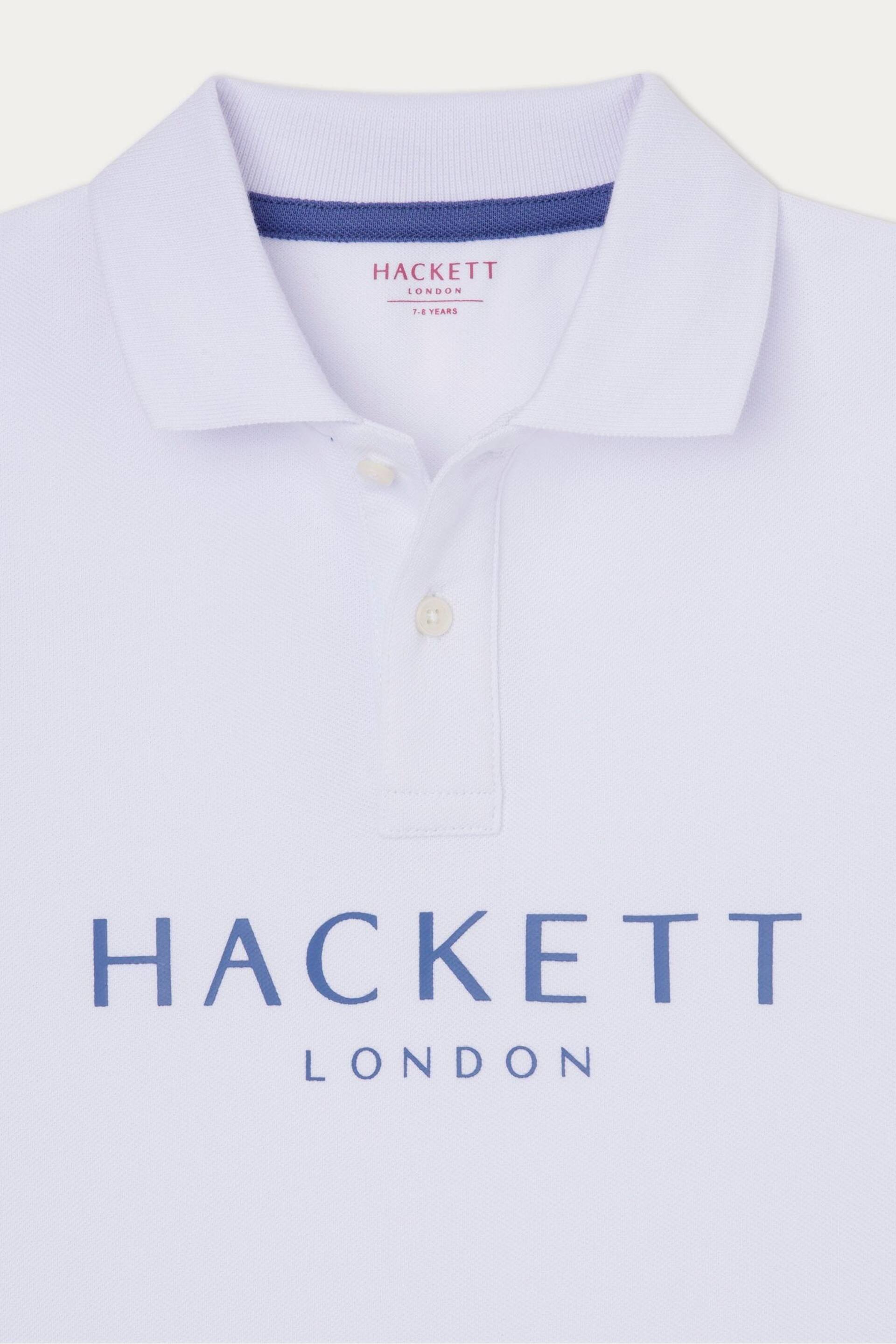Hackett London Older Boys Short Sleeve White Polo Shirt - Image 3 of 3