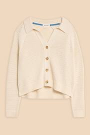 White Stuff Natural Chaterly Crochet Collar Cardigan - Image 5 of 7