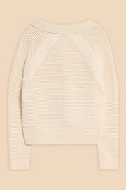 White Stuff Natural Chaterly Crochet Collar Cardigan - Image 6 of 7