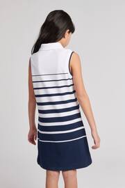 U.S. Polo Assn. Girls Blue Striped Sleeveless Polo Dress - Image 3 of 6
