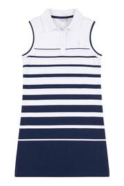 U.S. Polo Assn. Girls Blue Striped Sleeveless Polo Dress - Image 5 of 6