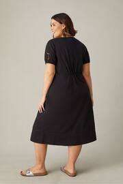 Live Unlimited Curve Jersey Broderie Shift Black Dress - Image 5 of 5