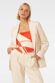 Forever New Cream Pure Linen Lacey Blazer - Image 1 of 5