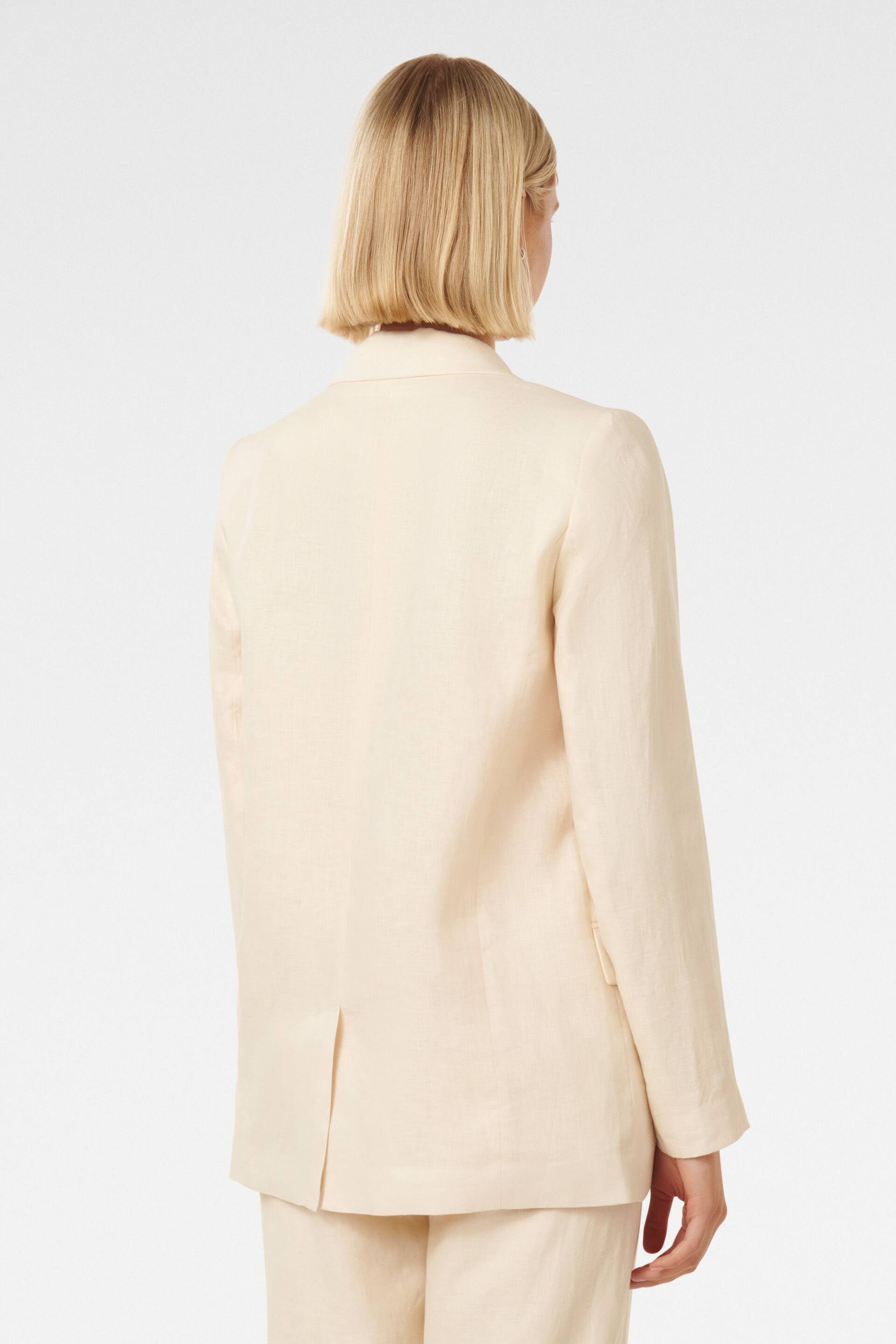 Forever New Cream Pure Linen Lacey Blazer - Image 4 of 5