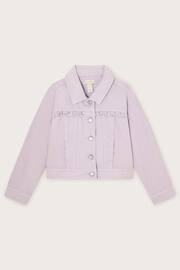 Monsoon Pink Frill Denim Jacket - Image 1 of 3