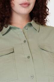 Sweaty Betty Savannah Green Chroem Summer Stretch Linen Utility Shirt - Image 5 of 8