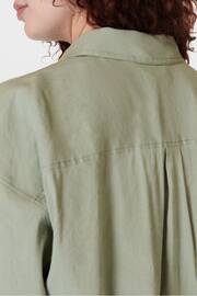 Sweaty Betty Savannah Green Chroem Summer Stretch Linen Utility Shirt - Image 7 of 8