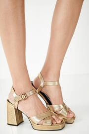 Hush Gold Hayne Leather Platform Sandals - Image 5 of 5