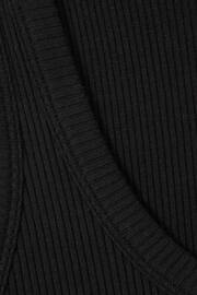 Reiss Black Elle Ribbed Cotton Blend Vest - Image 6 of 6