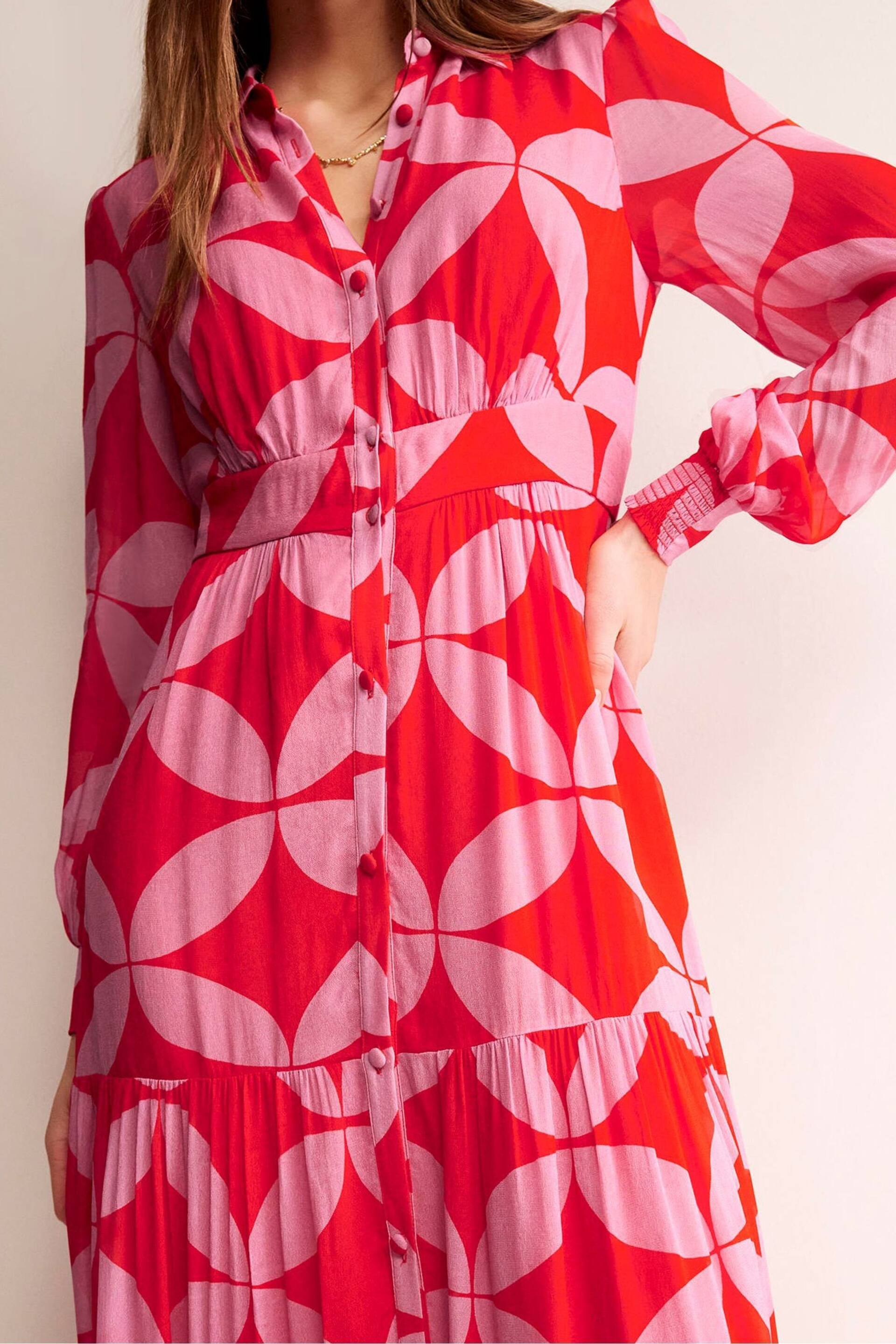 Boden Red Occasion Maxi Shirt Dress - Image 3 of 6
