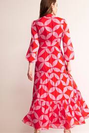 Boden Red Occasion Maxi Shirt Dress - Image 4 of 6