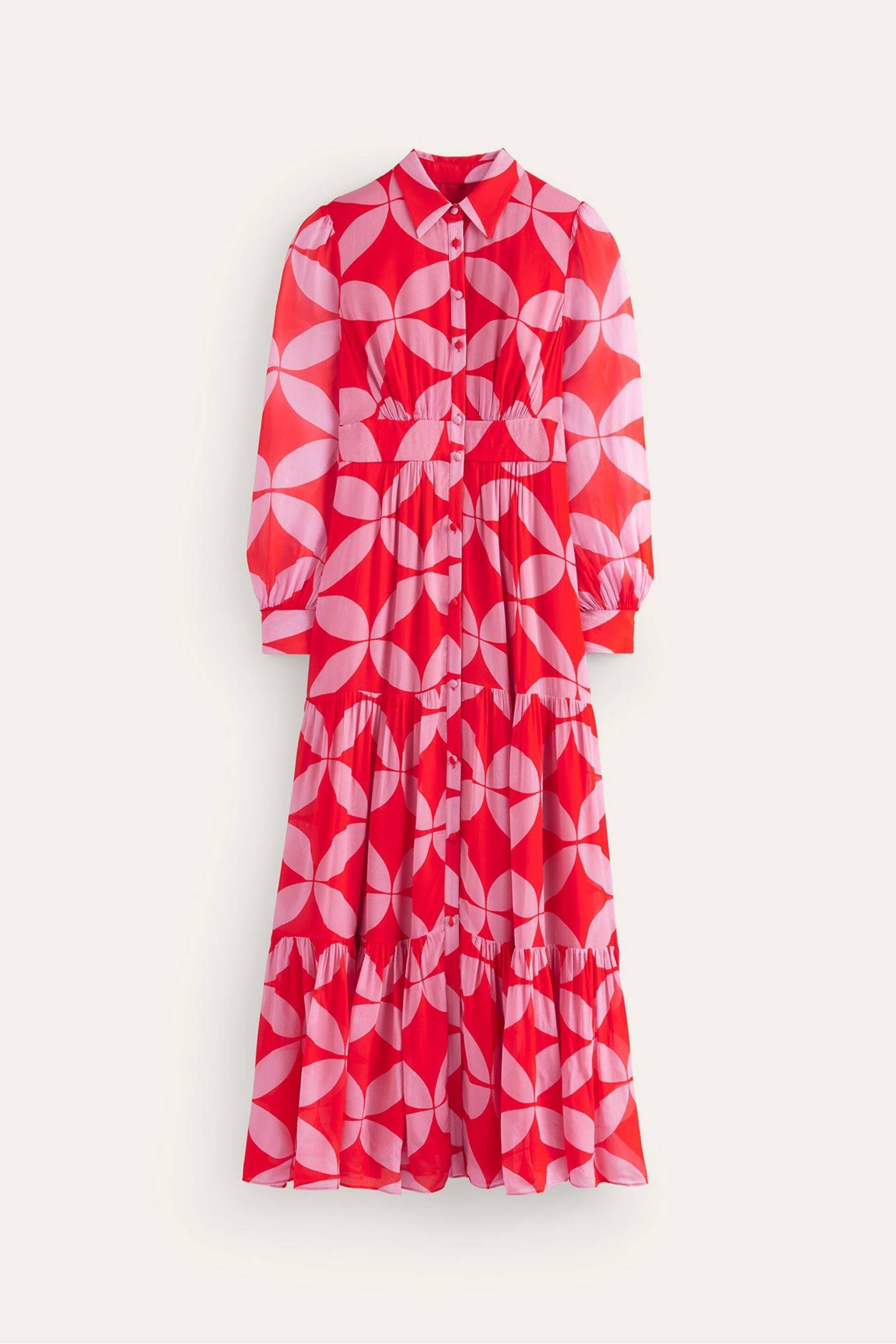 Boden Red Occasion Maxi Shirt Dress - Image 6 of 6